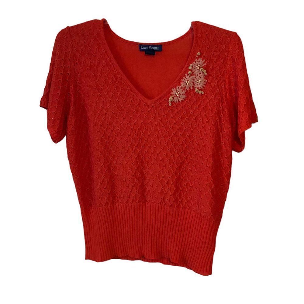 Evan Piccone SS Beaded Sweater 1X